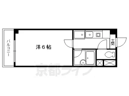 京阪電気鉄道鴨東線 神宮丸太町駅 徒歩7分 5階建 築30年(1K/5階)の間取り写真