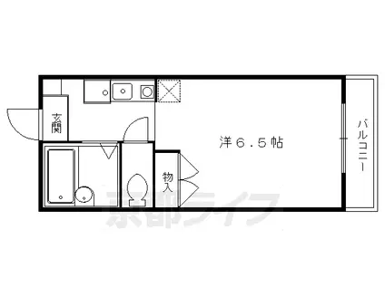 叡山電鉄 岩倉駅(京都) 徒歩6分 2階建 築29年(1K/2階)の間取り写真