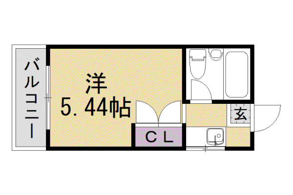 岩倉忠在地町(ワンルーム/1階)の間取り写真