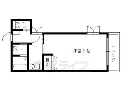 京阪電気鉄道鴨東線 出町柳駅 徒歩7分 3階建 築33年(1K/3階)の間取り写真