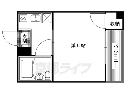 新山荘(1K/3階)の間取り写真