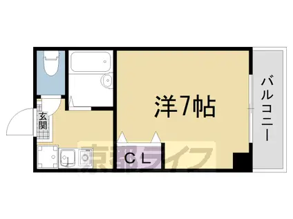 京都市烏丸線 鞍馬口駅 徒歩10分 3階建 築27年(1K/2階)の間取り写真