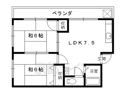 山田マンション新館(2DK/2階)の間取り写真