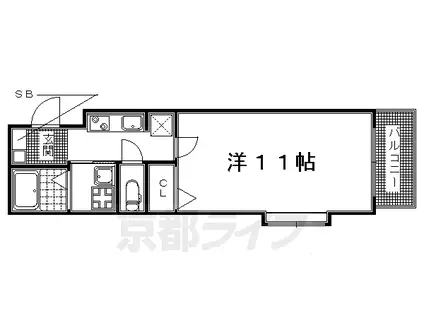 京阪電気鉄道鴨東線 出町柳駅 徒歩4分 4階建 築23年(1K/1階)の間取り写真