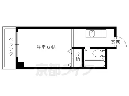 京阪電気鉄道鴨東線 出町柳駅 徒歩7分 3階建 築31年(1K/2階)の間取り写真