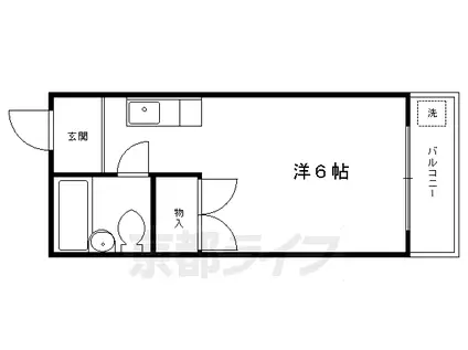 佳北マンション(1K/3階)の間取り写真
