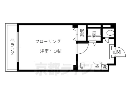叡山電鉄 元田中駅 徒歩15分 4階建 築28年(1K/3階)の間取り写真