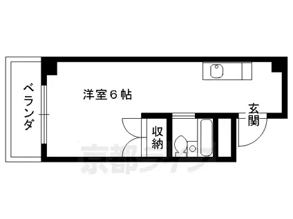 京阪電気鉄道鴨東線 神宮丸太町駅 徒歩14分 3階建 築38年(ワンルーム/1階)の間取り写真