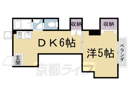 牧マンション(1DK/3階)の間取り写真