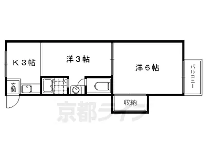 牧マンション(2K/3階)の間取り写真