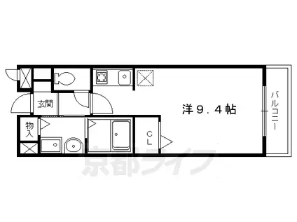 ジェンテ カーサ(1K/2階)の間取り写真