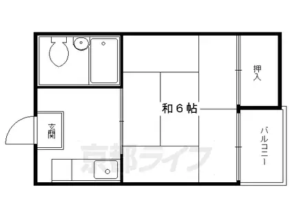 第一所マンション(1K/2階)の間取り写真