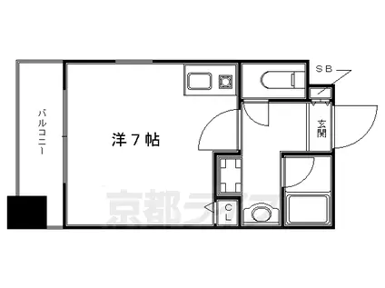プロスペクト下鴨(ワンルーム/2階)の間取り写真