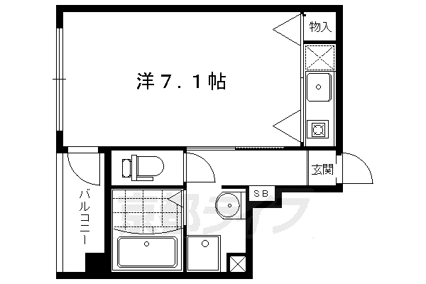 京都市烏丸線 北大路駅 徒歩10分 6階建 築21年(ワンルーム/2階)の間取り写真