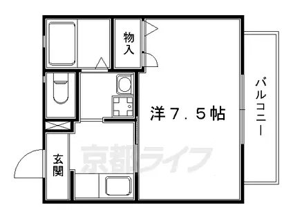 パルティータ小倉町(1K/1階)の間取り写真