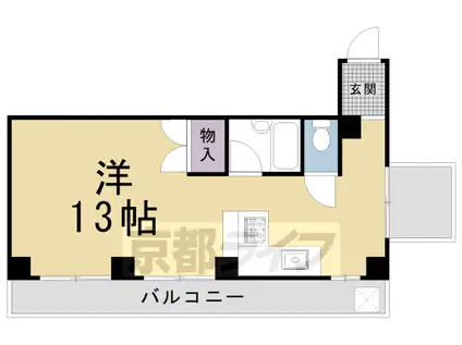 叡山電鉄 岩倉駅(京都) 徒歩8分 5階建 築36年(ワンルーム/5階)の間取り写真
