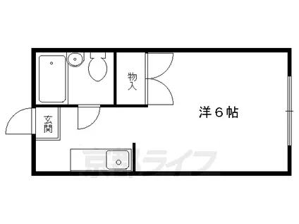京都市烏丸線 北山駅(京都) 徒歩9分 4階建 築47年(1K/3階)の間取り写真