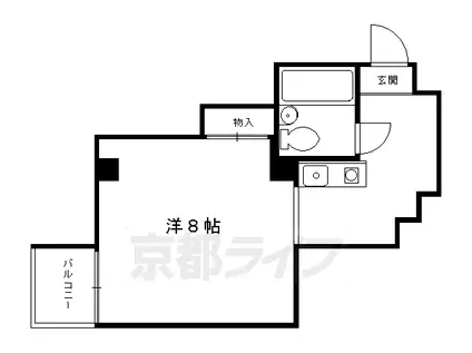 ロジェ下鴨(1K/3階)の間取り写真