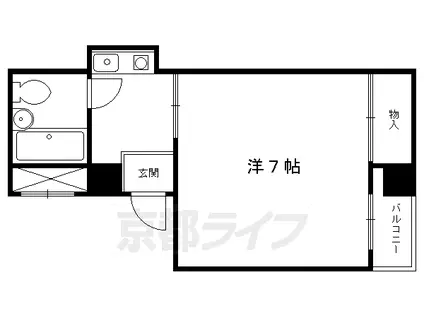 京都市烏丸線 北山駅(京都) 徒歩9分 5階建 築37年(1K/2階)の間取り写真