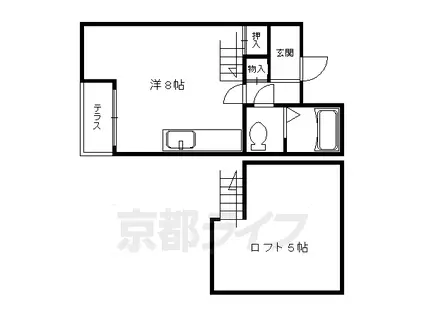 アレックスⅥ(1K/3階)の間取り写真