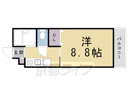 京都市烏丸線 松ケ崎駅(京都) 徒歩5分 2階建 築33年(1K/1階)の間取り写真
