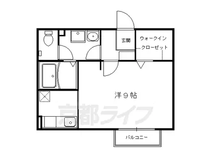 叡山電鉄 岩倉駅(京都) 徒歩16分 2階建 築19年(1K/1階)の間取り写真