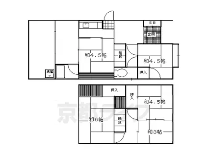 京阪電気鉄道鴨東線 出町柳駅 徒歩18分 2階建 築62年(5K)の間取り写真