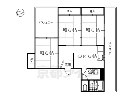 エビスビル(3DK/4階)の間取り写真