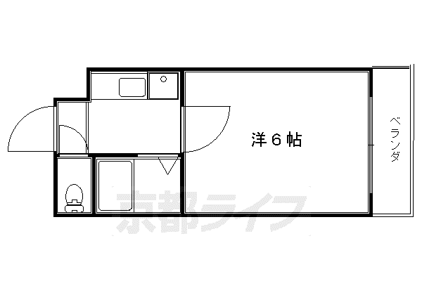 叡山電鉄 元田中駅 徒歩27分 3階建 築28年(1K/2階)の間取り写真