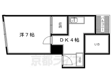 叡山電鉄 元田中駅 徒歩17分 3階建 築30年(1K/2階)の間取り写真