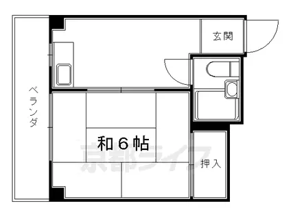 角谷マンション(1K/3階)の間取り写真