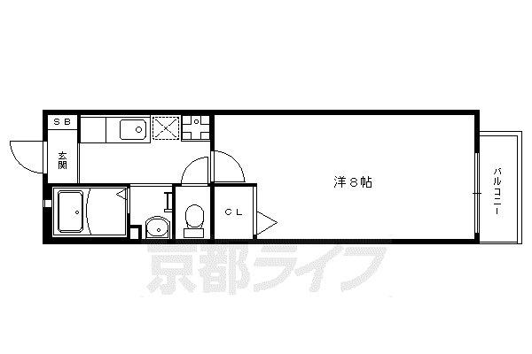 京都市東西線 蹴上駅 徒歩16分 2階建 築23年(1K/1階)の間取り写真