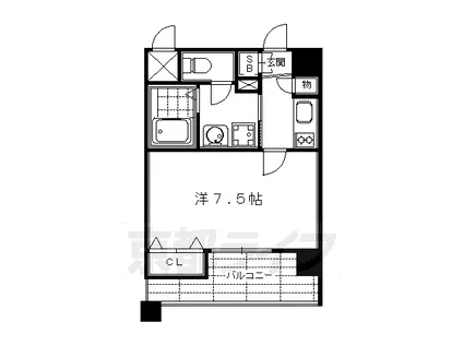 プレサンス京都三条大橋雅殿(1K/5階)の間取り写真
