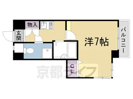 叡山電鉄 元田中駅 徒歩10分 4階建 築32年(1K/2階)の間取り写真