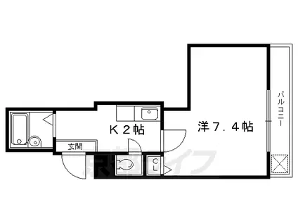 京阪電気鉄道鴨東線 神宮丸太町駅 徒歩7分 3階建 築42年(1K/2階)の間取り写真