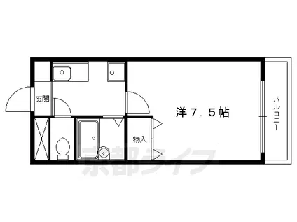 叡山電鉄 一乗寺駅 徒歩5分 4階建 築30年(1K/4階)の間取り写真
