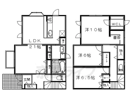 叡山電鉄 八幡前駅(京都) 徒歩4分 2階建 築20年(3LDK)の間取り写真