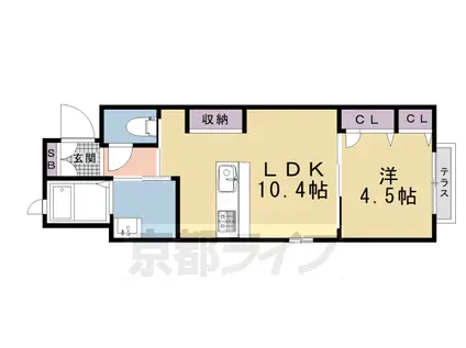 京阪電気鉄道鴨東線 出町柳駅 徒歩7分 2階建 築24年(1LDK/1階)の間取り写真