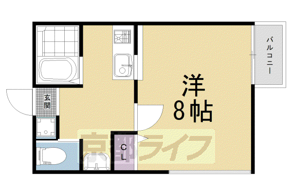 京OHBUⅤ(1K/3階)の間取り写真