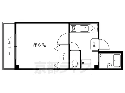 京阪電気鉄道鴨東線 神宮丸太町駅 徒歩12分 4階建 築27年(1K/2階)の間取り写真