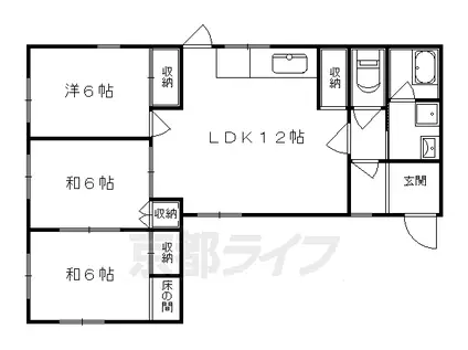 コーポ下鴨(3LDK/1階)の間取り写真