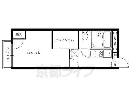 叡山電鉄 元田中駅 徒歩3分 2階建 築19年(1K/2階)の間取り写真
