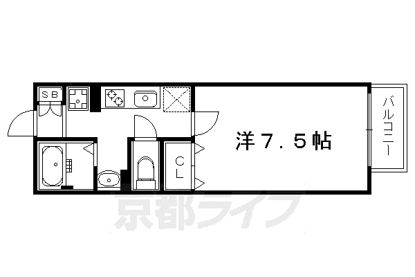 京都市烏丸線 松ケ崎駅(京都) 徒歩4分 2階建 築24年(1K/2階)の間取り写真