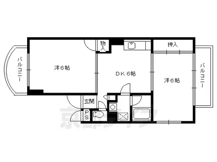 八星ハイツ(2DK/2階)の間取り写真