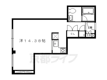 京阪電気鉄道京阪線 三条駅(京都) 徒歩1分 4階建 築19年(1K/2階)の間取り写真