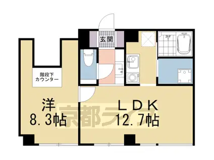 COCO下鴨(1LDK/2階)の間取り写真