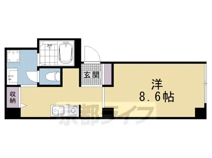 京阪電気鉄道鴨東線 出町柳駅 徒歩13分 4階建 築48年(1K/3階)の間取り写真