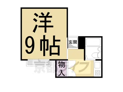 叡山電鉄 修学院駅 徒歩10分 2階建 築49年(1K/2階)の間取り写真