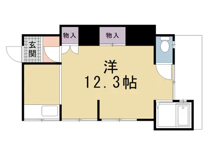 木の実荘(ワンルーム/1階)の間取り写真