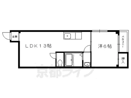 アズビル(1LDK/3階)の間取り写真